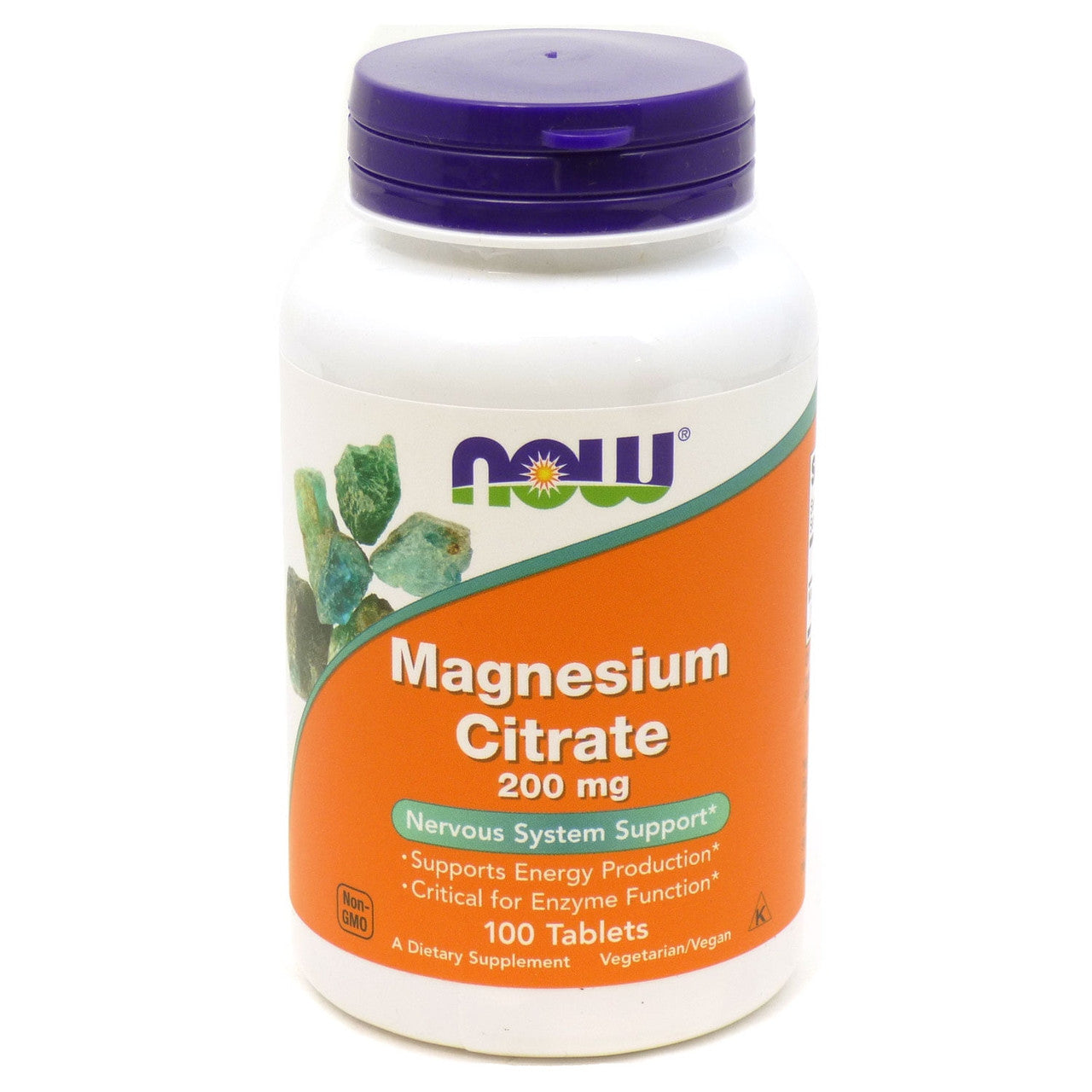 Now Foods Magnesium Citrate Nervous System Support 200 mg Tablets, 100 Ea